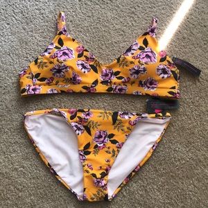 Yellow floral bikini